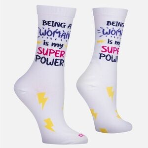 NWT Cool Socks “Being A Woman is my Super Power!”